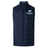 The EMB Canterbury NC Rugby Academy - Megalodons Elite Microlite Gilet by Canterbury is a navy blue lightweight padded vest with a zip front, stand collar, and Megalodons Rugby Academy logo on the left chest.