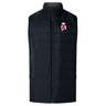The University of Alabama Rugby Women's Elite Microlite Gilet by EMB Canterbury features a black quilted design with insulated baffles, a high collar, front zipper, and a small embroidered logo on the left chest.