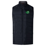 The Eno River Rugby Women's Elite Microlite Gilet by EMB Canterbury is designed with an insulated, padded structure featuring a high collar and front zipper. Enhanced by Thermoreg technology, it displays a chic green and white logo on the left chest to ensure optimal warmth throughout.