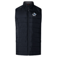 The Lake Zurich Women's Elite Microlite Gilet by EMB Canterbury is a black padded vest designed with insulated baffles and a front zipper. A mascot logo adorned with "Maulers" decorates the left chest, combining style and warmth with its Thermoreg bonded fleece interior.