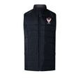 The Superior Rugby Club Elite Microlite Gilet by EMB Canterbury is a black quilted insulated sports vest with a front zipper and "SUPERIOR RUGBY" logo on the left chest, designed for comfort and warmth.