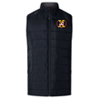 The Potomac Exiles Rugby Club Elite Microlite Gilet by EMB Canterbury is a black quilted, sleeveless vest featuring a zip front and a vibrant embroidered crest with "X" and "2014" on the left chest. This insulated hybrid gilet from Canterbury delivers lightweight padded warmth, making it a versatile and stylish layering piece.