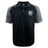 Introducing the South Orange County Raptors Elite Polo by EMB Canterbury—a black and gray short-sleeve polo shirt expertly crafted from Vapodri fabrics for enhanced breathability. This lightweight polo features a bird-themed embroidered Raptors patch on the left chest and a subtle EMB Canterbury logo near the right shoulder. Combining superior comfort and style, it’s ideal for everyday wear.