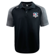 The SWFL Lady Hammerheads Elite Polo by WRS Canterbury is a black and gray short-sleeve shirt featuring the "Hammerheads" logo on the chest, "CCC" on the shoulder, and Vapodri fabric for superior moisture wicking and comfort.