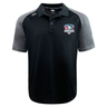 The SWFL Lady Hammerheads Elite Polo by WRS Canterbury is a black and gray short-sleeve shirt featuring the "Hammerheads" logo on the chest, "CCC" on the shoulder, and Vapodri fabric for superior moisture wicking and comfort.
