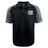 Western Carolina University Elite Polo by Canterbury in black with grey raglan sleeves and a Western Carolina Rugby emblem on the left chest.