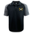 Mother Lode Elite Polo in black with grey raglan sleeves and a yellow “Mother Lode Rugby” logo featuring crossed pickaxes and a rugby ball.