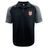 Legion Academy Elite Polo by Canterbury in black with grey raglan sleeves and a red and white “Legion Academy SD” logo on the chest.