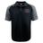Black and gray short-sleeve Santa Rosa Youth Rugby Elite Polo by Canterbury featuring “Santa Rosa Youth Rugby” and a red rose logo on the left chest. Crafted by EMB Canterbury with Vapodri fabric, this custom-made polo ensures comfort and performance both on and off the field.