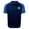 The Minneapolis Mayhem Rugby Elite Polo by EMB Canterbury features a navy blue and light blue design with short sleeves, showcasing the “Minneapolis Mayhem” logo on the chest and the “Canterbury” logo on the shoulder. Made from lightweight Vapodri fabric, this polo delivers exceptional comfort both on and off the field.