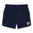 The Milwaukee Barbarians Rugby Elite Woven Short by Canterbury features a small logo on the left leg, a crest with text on the right leg, and zippered pockets. Brand: EMB Canterbury. Navy blue color.