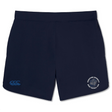 Discover the lightweight comfort and flexibility of the Georgetown University RFC Elite Woven Short by Canterbury in navy blue. Featuring a university logo on one leg and an EMB Canterbury logo on the other, these shorts are ideal for both performance and style.