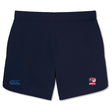 The Marysville Rhinos Elite Woven Short by EMB Canterbury, featuring the Canterbury logo on the left hem and the Rhinos logo on the right, are ideal for enhancing your training experience.