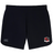 The Elite Woven gym shorts by EMB Canterbury feature a small white logo on the left and a red and white shield emblem on the right, ideal for training. They're part of the Southern Pines Youth Rugby Women's collection by Canterbury.