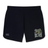 Introducing the Lewis County Elks Elite Woven Short by Canterbury from EMB Canterbury—black athletic gym shorts featuring the iconic Lewis County Elks logo with an elk head and antlers on one leg, and a subtle Canterbury logo on the other. These performance Elite Woven shorts are designed with convenient zippered pockets to securely hold your essentials during any workout.
