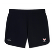The Superior Rugby Club Elite Woven Short by EMB Canterbury features a white logo on the left leg, a Supeross Rugby crest on the right, zippered pockets, and is displayed on a white background—ideal for training.