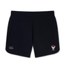 The Superior Rugby Club Elite Woven Short by EMB Canterbury features a white logo on the left leg, a Supeross Rugby crest on the right, zippered pockets, and is displayed on a white background—ideal for training.