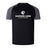 The Eastside Lions Elite Training Tee by WRS Canterbury is a black and gray t-shirt showcasing a white lion logo and the "Eastside Lions Youth Rugby" text on the front, designed with durable Vapodri fabrics for a lightweight feel.