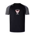 The Superior Rugby Club Elite Training Tee by WRS Canterbury is a black short-sleeve Vapodri shirt with dark grey sleeves and a winged "S" logo on the chest—lightweight, durable, and perfect for training.