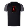 Aging Alabama Rugby Players Elite Training Tee by Canterbury featuring an Alabama state outline graphic with a red devil figure and the word “HARD.”.