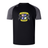 The Winchester Cannons Elite Training Tee by WRS Canterbury features black and dark gray short sleeves, Vapodri fabric, and a colorful "Winchester Cannons" crest on the chest.