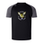 Introducing the Hornets Rugby Club 1977 Elite Training Tee by WRS Canterbury: a black rugby shirt with gray short sleeves, made from Canterbury’s advanced Vapodri fabric for exceptional comfort and moisture wicking. Showcasing a striking yellow hornet logo and "Hornets Rugby Club 1977" text on the chest, this tee is ideal for displaying your team pride both on and off the field.