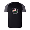 The Society of Iowa Rugby Referees Elite Training Tee by Canterbury features a black and gray design with the Society’s logo accented by pink flowers and green leaves at the center. Crafted from Vapodri fabrics for enhanced comfort, this lightweight and durable tee—styled after the Canterbury Elite Training Tee—is perfect for both performance and style. Brand: WRS Canterbury.