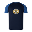 The Old Man Rivah Rugby Elite Training Tee by WRS Canterbury is a navy tee with blue sleeves, gold details, and a lion crest. Made from Vapodri fabric, it's lightweight, durable, and keeps you cool and comfortable during workouts.