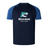The NC Rugby Academy - Megalodons Elite Training Tee by WRS Canterbury is a navy blue Vapodri jersey with blue sleeves, featuring a stylized shark logo and "Megalodons NC Rugby Academy" on the front.
