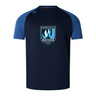 Introducing the Minneapolis Mayhem Rugby Elite Training Tee by WRS Canterbury—a custom navy blue rugby shirt inspired by the Canterbury Elite Training Tee. Crafted from premium Vapodri fabrics for exceptional comfort and breathability, this tee features contrasting blue sleeves and a front center “Minneapolis Mayhem Rugby” logo with a stylized flame, blending top-tier performance with striking style for dedicated players.