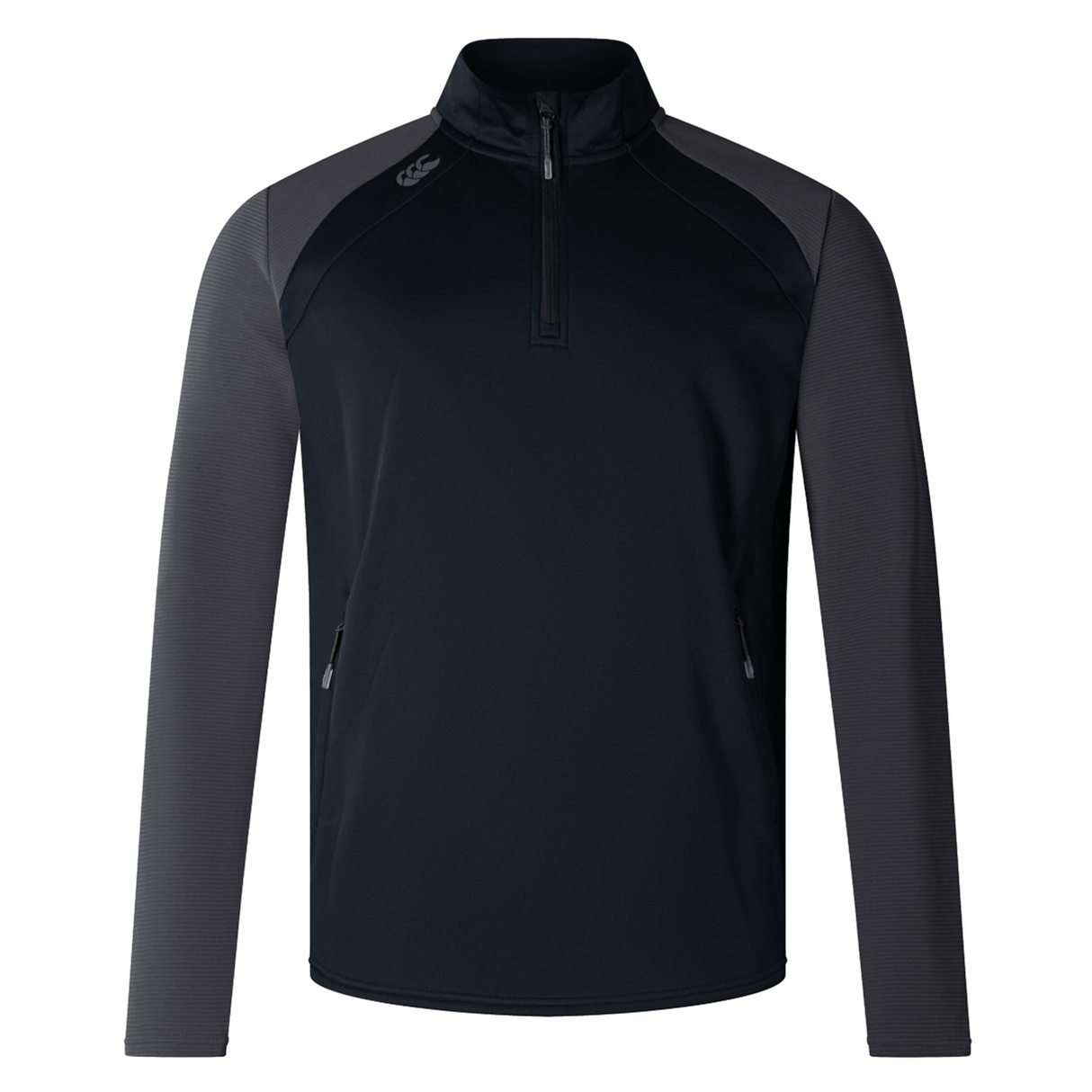 Canterbury Elite 1/4 Zip Top pullover with a half-zip closure and mesh panels on the sides and underarms, displayed on a plain background.