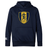 The Gotham Knights Club Lightweight Hoodie by WRS Canterbury, in navy blue, features a shield logo with a lion and the text "GKRFC NYC" on the chest. It includes a kangaroo pocket for convenience and has the WRS Canterbury brand logo on the left sleeve.