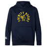 Check out the Trinity College Club Lightweight Hoodie by WRS Canterbury. This navy blue hoodie features "Trinity Rugby" and a yellow rooster logo on the front, with a white Canterbury logo on the left sleeve. It has a comfortable polyester hood for added style.