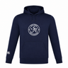 The Saint Anselm College Club Rugby Lightweight Hoodie by Canterbury features a navy blue design with a white "SA" Men's Club Rugby logo on the chest and a small Canterbury Club logo on the sleeve. Brand: WRS Canterbury.