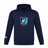 The Minneapolis Mayhem Rugby Club Lightweight Hoodie by Canterbury, from WRS Canterbury, is a navy blue hoodie featuring a custom Minneapolis Mayhem Rugby logo on the chest and a small Canterbury logo on the sleeve.