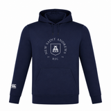 Introducing the New Saint Andrews College Club Lightweight Hoodie by Canterbury. This navy blue hoodie, custom made by WRS Canterbury, features the New Saint Andrews RFC logo in white on the chest and a small Canterbury Club logo on the lower left sleeve. Combining comfort and style, it’s a perfect addition to your collection.