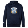 The Milwaukee Barbarians Rugby Club Lightweight Hoodie by WRS Canterbury features a crest logo on the chest and a small Canterbury logo on the left sleeve. Navy blue, custom made, lightweight, and perfect for fans.