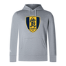 The Gotham Knights Club Lightweight Hoodie by Canterbury from WRS Canterbury is a stylish and functional option, featuring a gray hooded sweatshirt with the GKRFC NYC logo, which displays a dragon on a shield background. Equipped with a convenient kangaroo pocket, it perfectly balances style and utility.