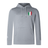 The EMB Canterbury Italy Shield Club Lightweight Hoodie in gray features a front pocket, drawstrings, and a chest patch. Just in and perfect for elevating your casual style.