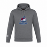 Grey SUNY Maritime Men’s Rugby Club Lightweight Hoodie by Canterbury featuring a drawstring hood, front pouch pocket, and a Maritime Rugby logo on the chest.