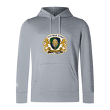 The WRS Canterbury Old Man Rivah Rugby Club Lightweight Hoodie is a light gray top with a lion crest, gold accents, and "OLD MAN RIVAL" and "VOIR QUAM CONDUC" text, inspired by classic Canterbury Club style.