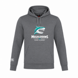 The NC Rugby Academy - Megalodons Club Lightweight Hoodie by WRS Canterbury features a shark logo and "Megalodons NC Rugby Academy" on the front, plus a small Canterbury logo on the left sleeve. Custom made for comfort and style.
