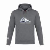 Lightweight gray University of New Hampshire Club Lightweight Hoodie by Canterbury featuring a wildcat mascot logo and “MEN’S RUGBY” text on the chest.