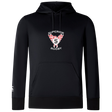 The Superior Rugby Club Lightweight Hoodie by WRS Canterbury features a black design, kangaroo pocket, drawstring hood, chest "Superior Rugby" logo with wings and an “S,” plus a small white logo on the left sleeve inspired by classic Canterbury style.