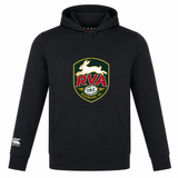 WRS Canterbury’s RVA T.R.C. Club Lightweight Hoodie by Canterbury is a black, lightweight hoodie custom made by the Canterbury Club for ultimate comfort and style, featuring a large RVA rugby logo with a leaping rabbit, “Richmond, VA” text on the front, and a distinctive Canterbury logo on the left sleeve.
