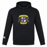 The Winchester Cannons Club Lightweight Hoodie by WRS Canterbury is a black hoodie with a colorful crest on the chest and a white Canterbury logo on the left sleeve—a highlight of the Canterbury Club collection.