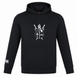 Black lightweight Cal Lutheran University Club Lightweight Hoodie by Canterbury with a front kangaroo pocket and a white graphic on the chest depicting a shield, swords, and the year 1968.