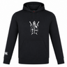 Black lightweight Cal Lutheran University Club Lightweight Hoodie by Canterbury with a front kangaroo pocket and a white graphic on the chest depicting a shield, swords, and the year 1968.