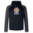 The Hampden Sydney College Elite Training Hoody by WRS Canterbury is a black and gray performance hoody featuring a rugby emblem with a crest and the text "Hampden-Sydney College 1776 Rugby" on the front, designed for optimal comfort.