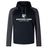 Introducing the Eastside Lions Elite Training Hoody by Canterbury, a black and gray hooded sweatshirt from WRS Canterbury designed for performance and comfort. Adorned with "Eastside Lions Youth Rugby" and a lion logo, this stylish piece is crafted with environmental impact in mind. Perfect for sports enthusiasts and eco-conscious individuals alike.